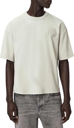 AllSaints Insignia Logo Appliqu&eacute; Organic Cotton T-Shirt in Sea Green at Nordstrom, Size Xx-Large