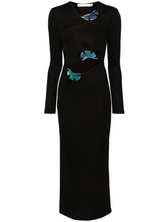 CHRISTOPHER ESBER Maxi-jurk met uitgesneden detail - Zwart