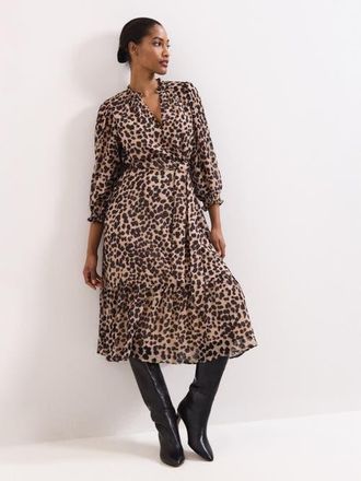 Phase Eight Carra Leopard Midi Dress in Multi at Nordstrom, Size 12