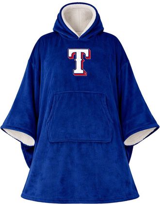 Pegasus Sports Texas Rangers Mlb Logo Hooded Fleece Blanket Poncho