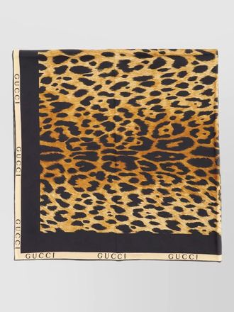 Gucci silk foulard animal print square shape