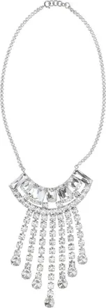 Dries Van Noten Silver Fringe Crystal Accent Necklace