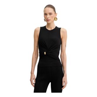 Elisabetta Franchi Tops, Dames, Zwart, S, Top met juweeldetails