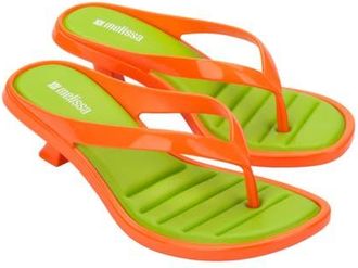 Melissa Kitten Heel Flip Flop in Orange/green at Nordstrom, Size 10