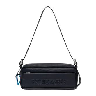 Patrizia Pepe Baguette Tas - Dames - Tassen - Blauw - Maat: ONE Size Leer