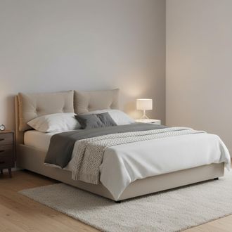 Dmora Dmora - Cama De Plaza Y Media Dlanz, Cama Contenedor Con Tapizado En Ecopiel, 100% Made In Italy, Apertura Frontal, Adecuado Para Colch&oacute;n Cm 120x190, 