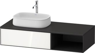 Duravit Duravit - Lavabo Consola Zencha, 1300x550mm, 1 Caj&oacute;n, Compartimento