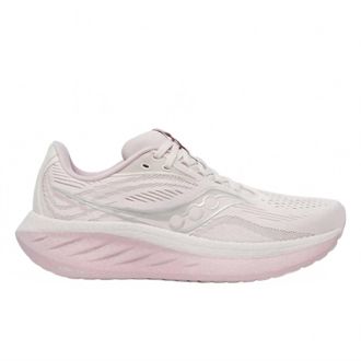 Saucony Womens Ride 18 Running Shoes In Moon/wood Rose