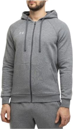 Under Armour Hoodies & sweatvesten, Heren, Grijs, M, Katoen, Grijze Rits Hoodie Herfst/Winter