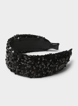 Simons Womens Dark shimmery sequin headband