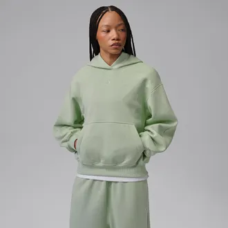 Nike Jordan Womens Jordan Brooklyn Pullover Hoodie in Green | IM7285-384