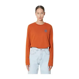 Fj&auml;llr&auml;ven Tops, Dames, Oranje, S, Katoen, 1960 Logo Longsleeve