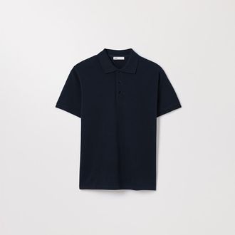 Asket The Pique Polo Dark Navy