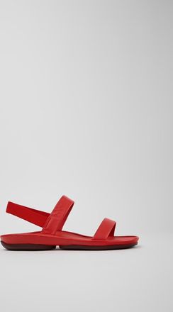 Camper Womens Right Ilsa Leather Sandals In Red