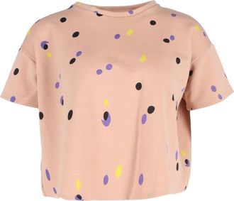 Marni Polka-Dot Crop T-shirt in Peach Cotton