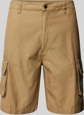 Karl Kani Regular Fit Cargoshorts mit Label-Stitching in Beige, Größe XXL