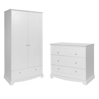 OEM Commode 3 Tiroirs Et Armoire 2 Portes Bellamy Royal - Blanc