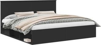 vidaXL Estructura De Cama Negro 200 X 200 Cm Madera De Pino Macizo Vidaxl