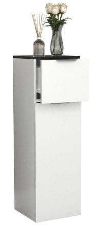 VCM Vcm - Wood Midischrank Estante De Ba&ntilde;o Dimensiones: Al. 95 X An. 30 X P. 30 Cm 1 Caj&oacute;n 1 Puerta Grande - Donali (blanco / Negro)