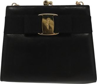 Ferragamo Vala Shoulder Bag Leather Leather Shoulder Bag Bag (Pre-Owned)