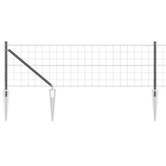 Berkfield Home Euro Fence with 7 Spike Posts 0.6x10 m Galvanised Steel Grey