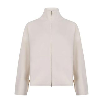 Max Mara Plava Zip-up Cardigan - female - Max Mara - Cardigans - White - S - Knitwear