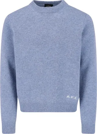 A.P.C. Cropped Fine-Knit Sweater with Crew Neckline