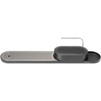 Brabantia SinkStyle Organizer Lavello Cucina e Vassoio di Asciugatura con Vassoio di Sgocciolamento e Piastra Rimovibile in Acciaio Inox, Soluzione