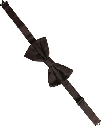 Dolce & Gabbana Silk Adjustable Papillon Bow Tie - Brown