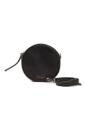 Pompei Donatella Vrouwen Zwart Leren Crossbody Tas