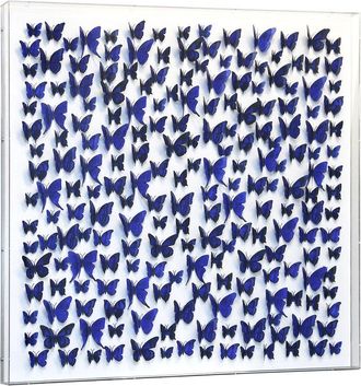 Harp & Finial Papillon Iii Framed Art With 3In Acrylic Shadowbox