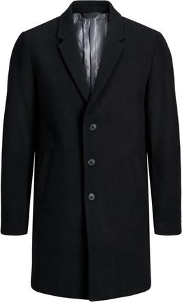 Jack & Jones Enkele borsten lagen - Heren - Mantel - Zwart - S - Wol - Jassen