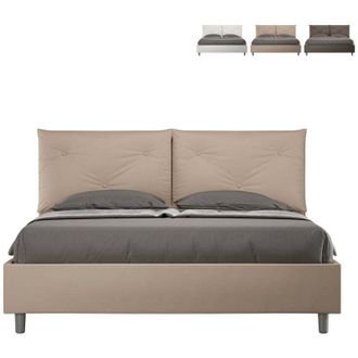 Itamoby Itamoby - Letto matrimoniale con rete imbottito 160x200 similpelle tortora Appia