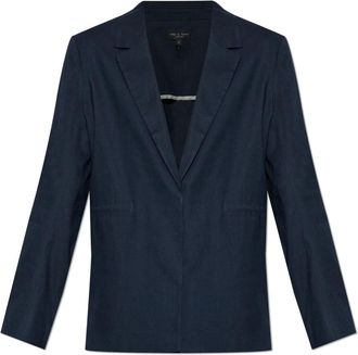 Rag & Bone Blazer met open revers - Dames - Blazers - Blauw - XS - Linnen - Jassen