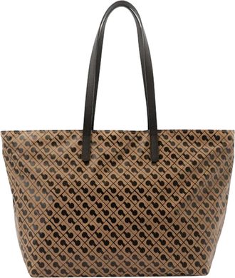 Gherardini Geometric Pattern Leather Tote Bag