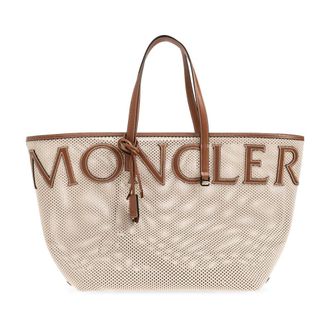 Moncler Tote Bags, female, Beige, Size: ONE SIZE Very Large Mesh Tote Bag