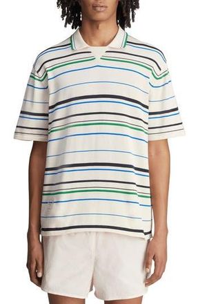 adidas x Wales Bonner Stripe Cotton Blend Polo in White/Green/Bluebird/Indigo at Nordstrom Rack, Size Xx-Large