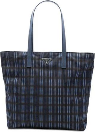 Prada Pre-owned Tote Bags, female, Blue, Size: ONE SIZE Pre-owned Nylon Tote