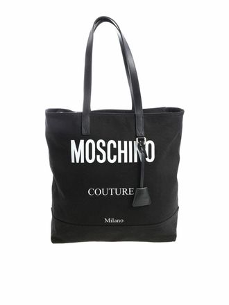 Moschino Black fabric shopper with logo