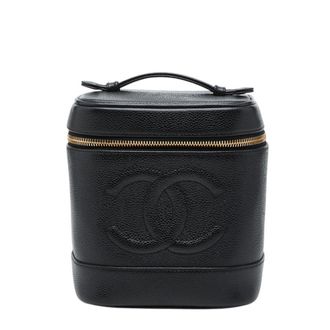 Chanel Black Grained Calfskin Vanity Bag (Pre-Owned)