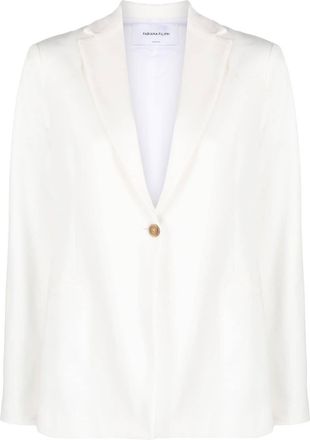 Fabiana Filippi hooded jersey blazer - women - Cotton/Acetate/Cotton/Polyamide/Polybutylene Terephthalate (PBT)/Spandex/Elastane - 44 - White
