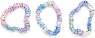 Blissy 3-Pack Skinny Silk Scrunchies in Yellow Tie Dye at Nordstrom