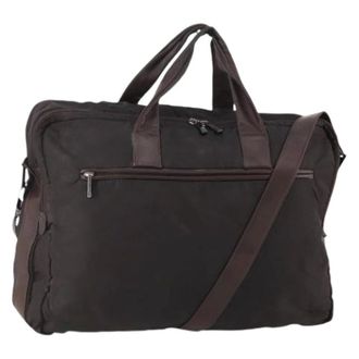 Loewe Pre-owned Shoulder Bags, female, Brown, Size: ONE SIZE Pre-owned Nylon Business Bag