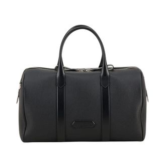 Tom Ford Grain Leather Wide Opening Medium Duffle - Heren - Weekendtassen - Zwart - ONE Size - Katoen - Tassen