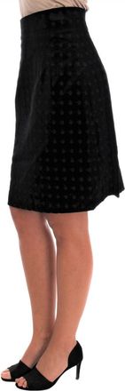 Dolce & Gabbana Womens Dark Green Baroque Velvet Pencil Skirt Cotton