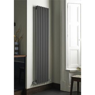 Clifton Anthracite Vertical Single Panel Radiator 1800mm (H) x 420mm (W) in Charcoal