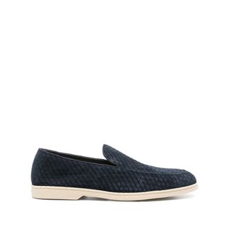 Doucal's Loafers, male, Blue, Size: 12 US Suede Loafers