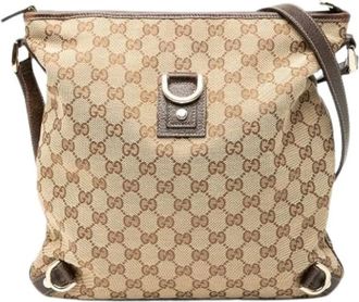 Gucci Pre-owned Cross Body Bags, female, Beige, Size: ONE SIZE Pre-owned Leather Cross Body Bag