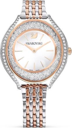 Swarovski Crystalline Aura Quartz White Dial Two-Tone Ladies Watch 5644075