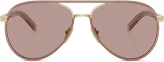 Prada Occhiali da sole a doppio ponte - Rosa